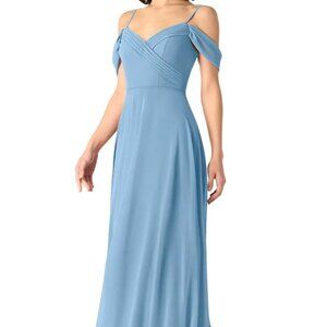 Azazie Tancie size 6 bridesmaid dress in dusty blue